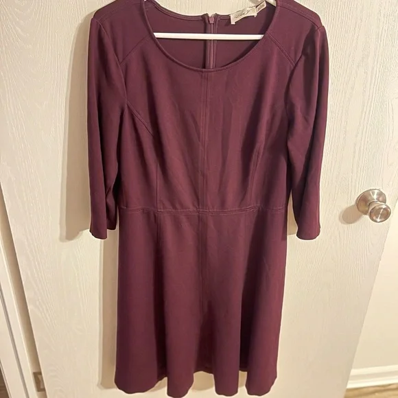 Eliza J Seamed Fit & Flare Dress in Wine at Nordstrom, Size 18w